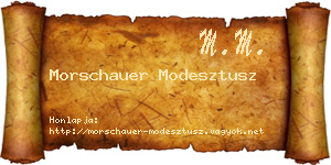 Morschauer Modesztusz névjegykártya